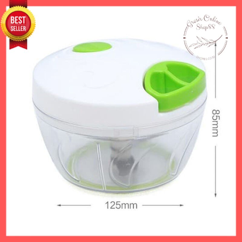 GOS -A308- Hijau Besar Speedy Chopper Blender Tarik / Blender Manual - Alat Penggiling Penghancur Bumbu Manual