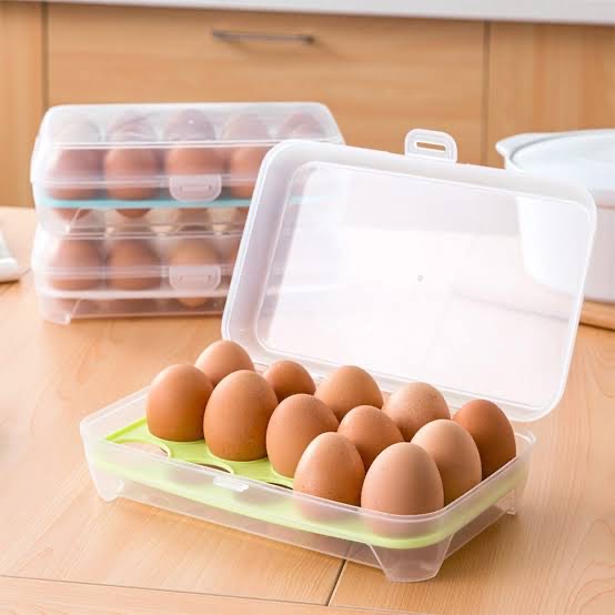 Tempat Telur Isi 15 Sekat Kotak Telor Egg Box - storage box - alat dapur - alat masak - rak plastik - tempat telur - egg box