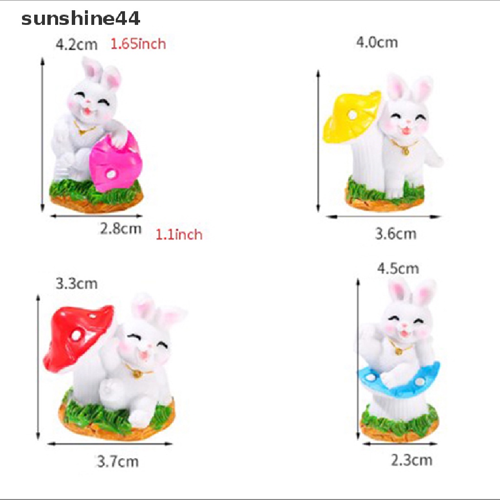 Sunshine Miniatur Kelinci Chinese New Year of the Rabbit Micro Landscape Diy Dekorasi Rumah.