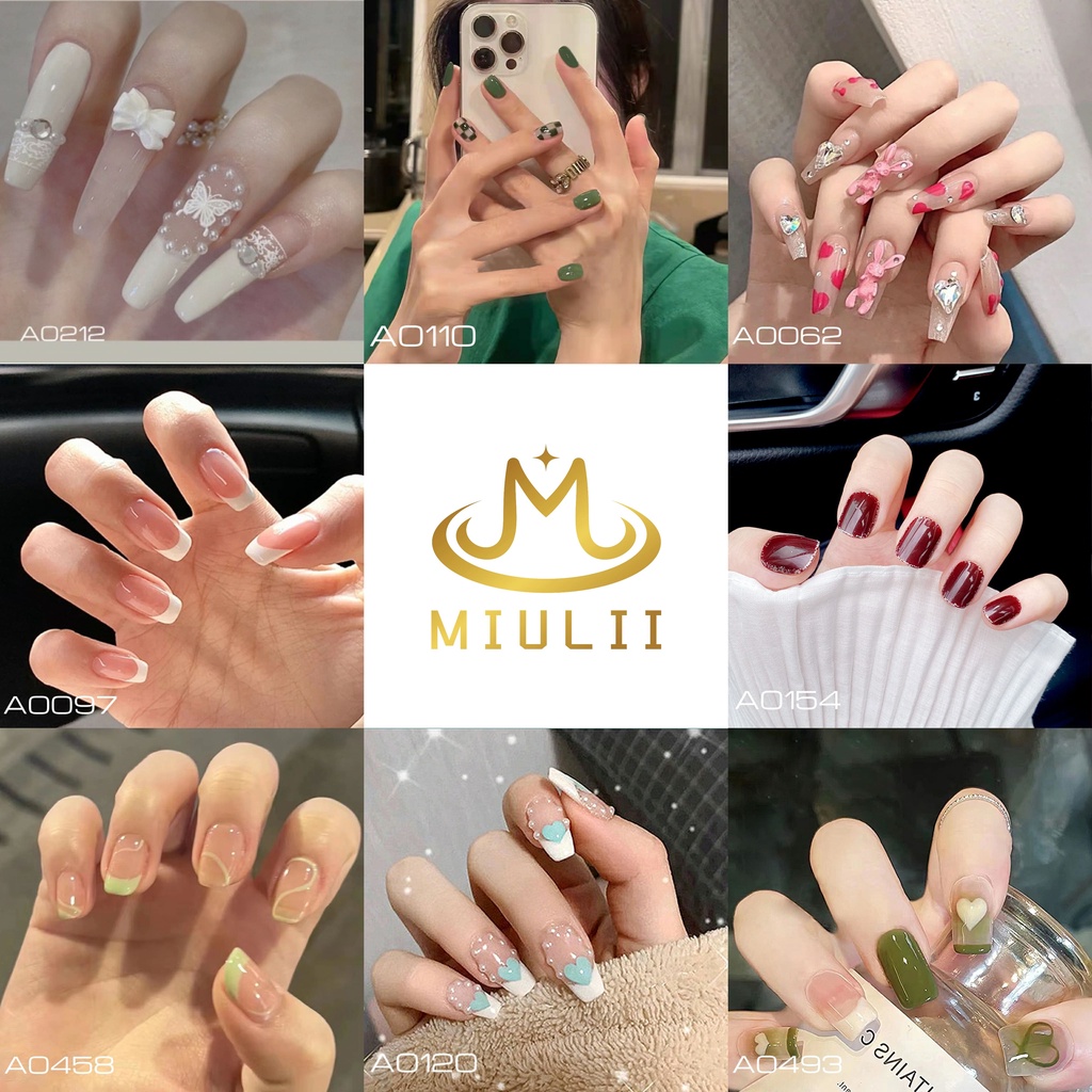 MIULII / KUKU PALSU  CANTIK / 24PCS / 3D / NAIL ART / PREMIUM / CUTE / BEUATY NAIL / MURAH / FAKE NAIL / DAILY / KANTOR / SANTAI / WEDDING / PESTA / FREE LEM JELLY / KUTEK B