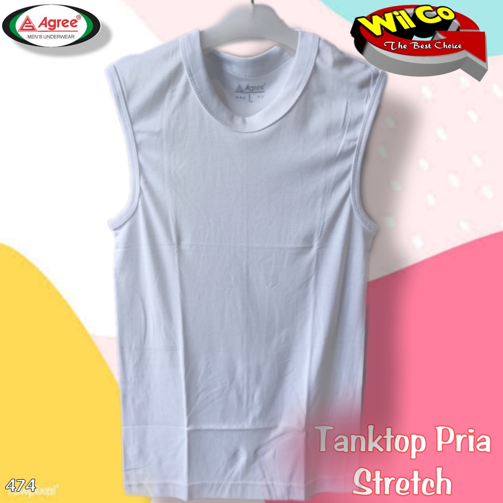 K474T - (HARGA PER 3 PCS) KAOS DALAM PRIA TANPA LENGAN PAKAIAN DALAM PRIA AGREE RANDOM