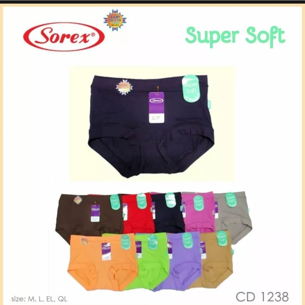 TERLARIS... 6 PCS CELANA DALAM WANITA SOREX 1238/CD SOREX SUPER SOFT/CD SOREX KARET BESAR/CD WANITA DEWASA