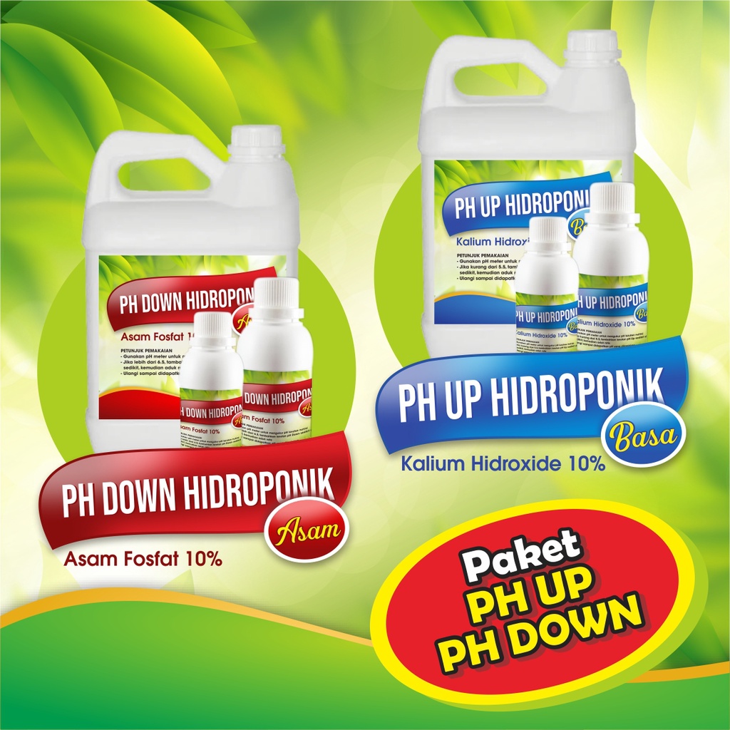 PAKET PH UP DAN PH DOWN HIDROPONIK 500 ML Penetral PH Air Nutrisi Tanaman Hidroponik