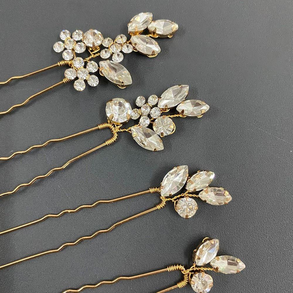 Lily 4Pcs /Set Bunga Hair Pin Handmade Bridesmaids Garpu Rambut Pernikahan Sisir Rambut