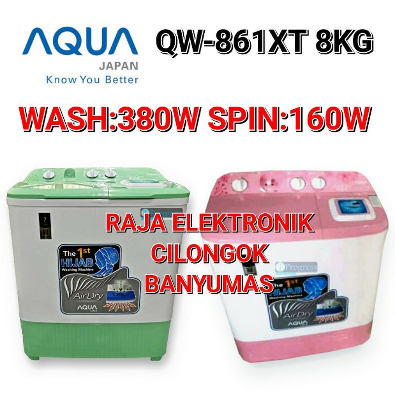 mesin cuci AQUA QW-861XT 8kg mesin cuci 2 tabung aqua 861XT qw861xt