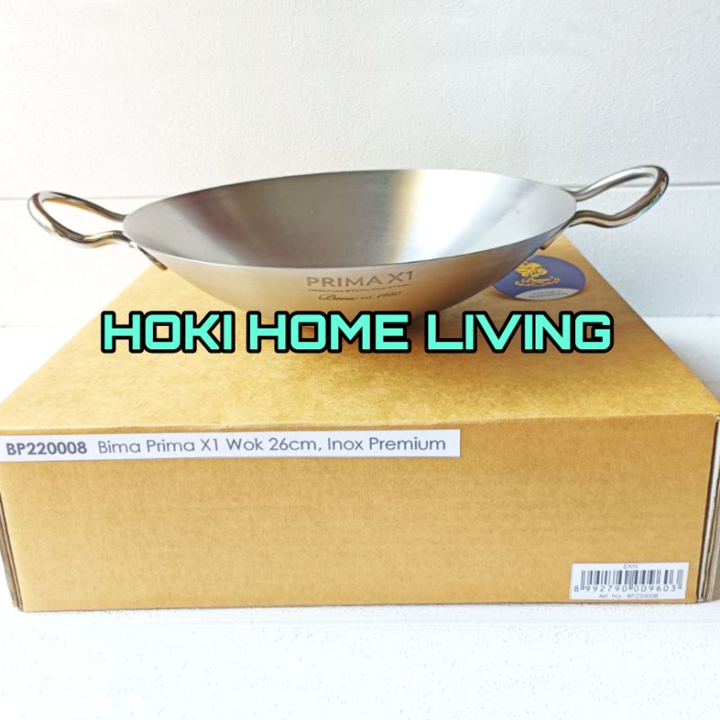Bima Prima X1 Kuali Wajan Penggorengan Stainless Asian Wok  26cm 30cm 32cm  BP220008 BP220009 BP2200