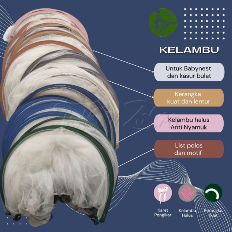 Kelambu babynest polos premium kasur bayi anti nyamuk dan serangga kado lahiran murah terbaik