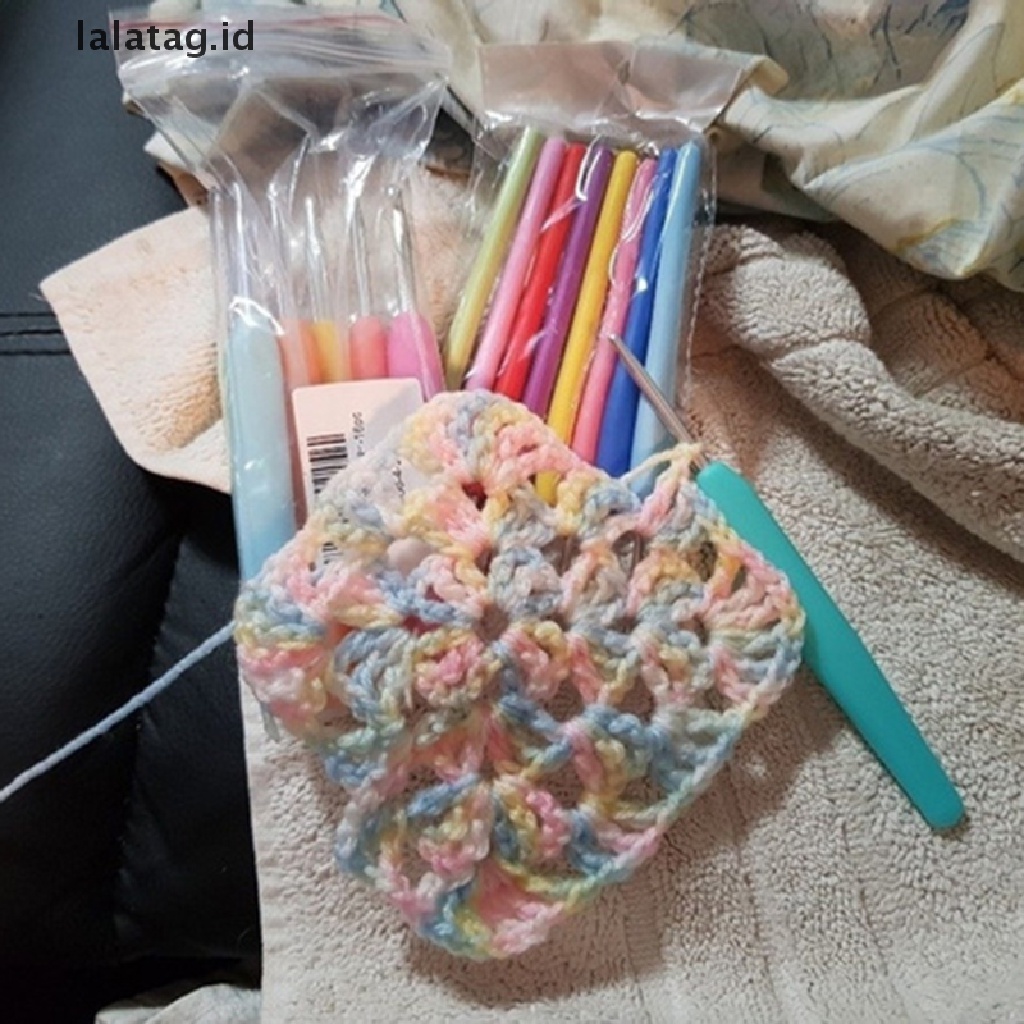 [lalatag] 8/16pcs Benang Kait Crochet Berwarna Bahan Aluminium Knitg s Set Tool Kit Dengan B [ID]