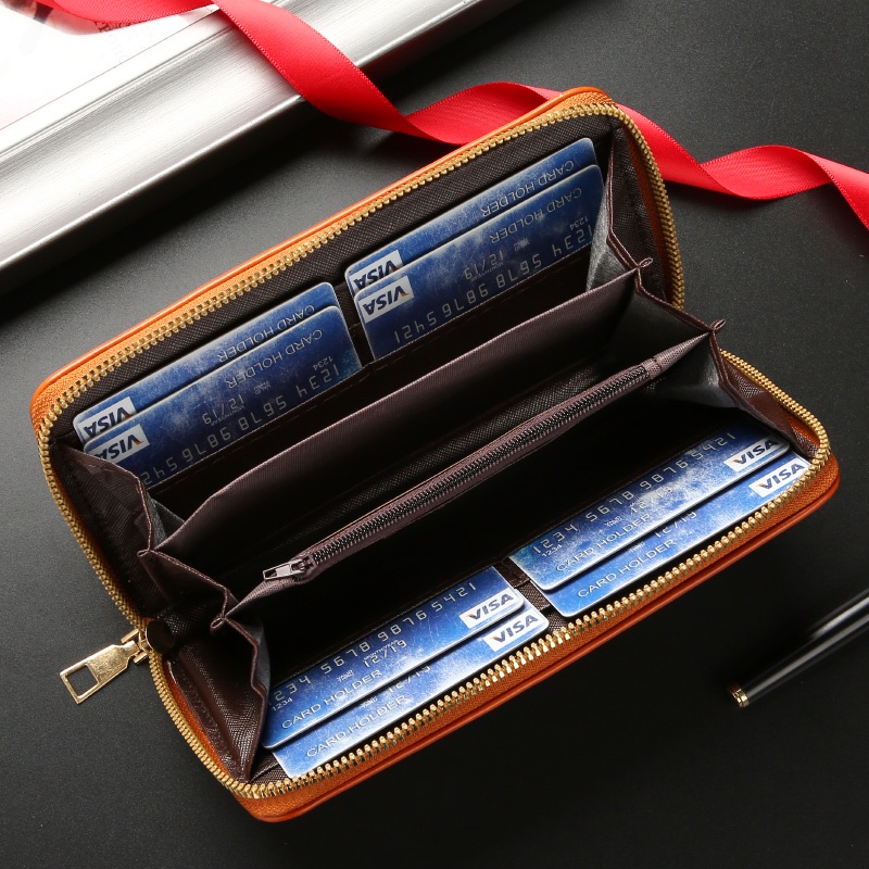 COD Dompet Pria Resleting Panjang Dompet Kasual Pria Azgalery D99