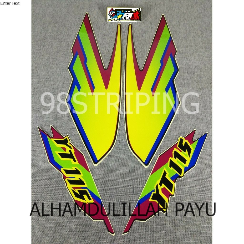 STIKER YT 115 HIJAU STRIPING LIS STANDAR ORI YAMAHA  YT115 POLET BODY PLISIR