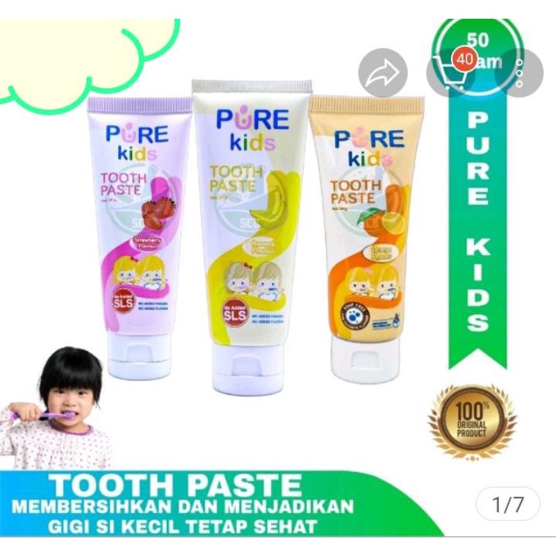 PureBB Toothpaste 50g/Pasta gigi anak/Odol