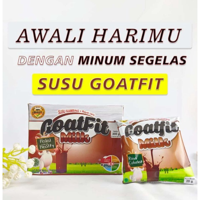 

Susu Kambing Etawa GOATFIT COKLAT SACHET ISI 10 Sachet/ GoatFiT MILK