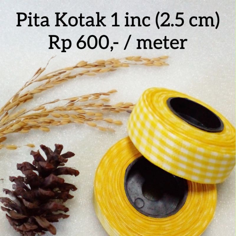 

Pita Kotak 1 Inch / 2.5 cm || Pita kado Pita Buket Pita Hampers