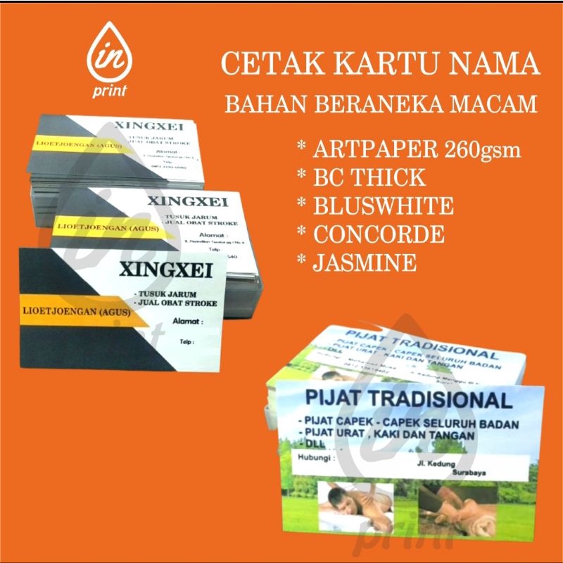 

KARTU NAMA 1 BOX ISI 100 PCS