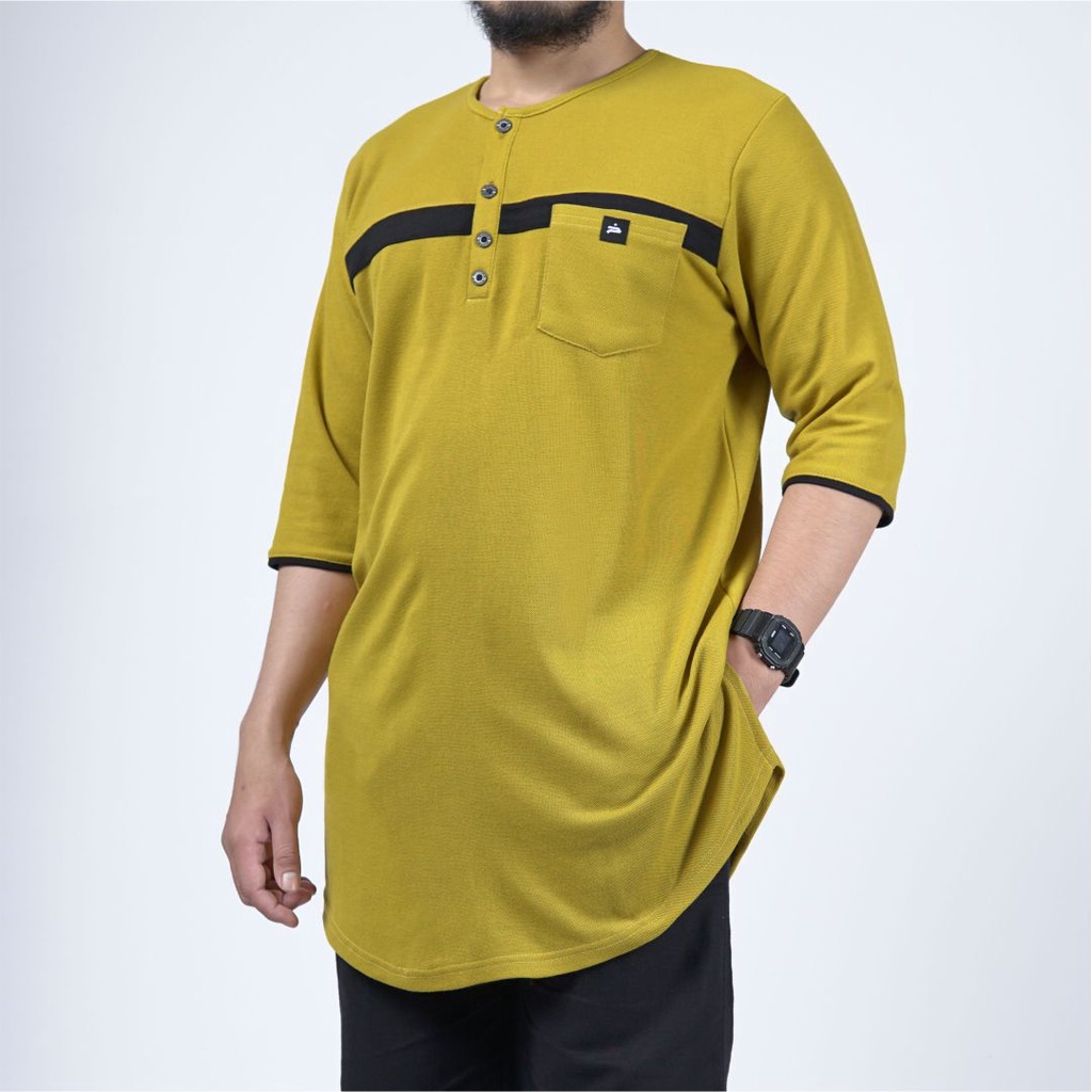 Koko Kurta Prial | Kurta Lacost Pique Premium Quality | Baju Muslim Pria | Baju Koko Warna lemon