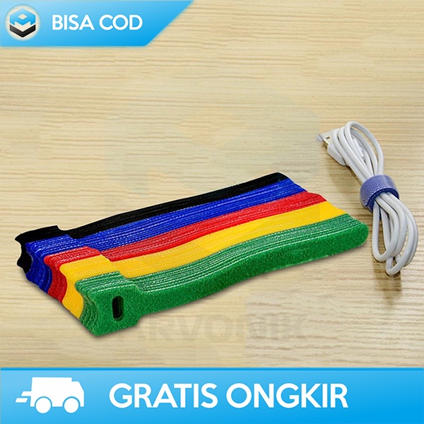 TALI VELCRO MULTICOLOR PENGIKAT KABEL CABLE ORGANIZER 50PCS 12x150MM