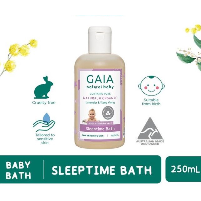 Gaia Natural Baby Sleeptime Bath 250Ml - Sabun Mandi Bayi Murah