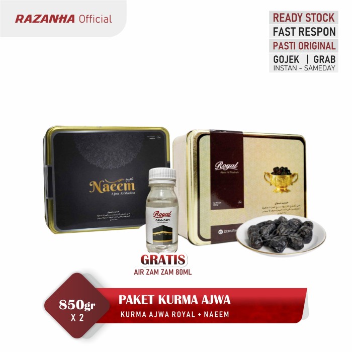 

Paket Kurma Ajwa Royal + Ajwa Naeem 850gr