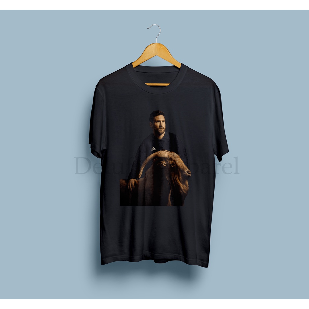Kaos Pria Lionel Messi GOAT Cotton 24s Premium