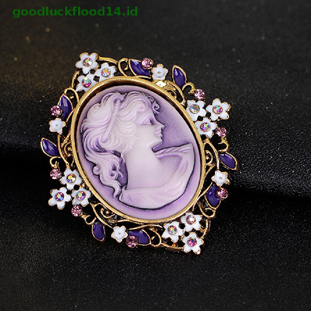 [GOOGFOUR] New Vintage Cameo Victorian Style crystal Pesta Pernikahan Wanita Liontin Bros Pin [TOP]