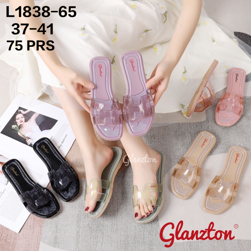 Sandal Selop Wanita Import H Glanzton | Sandal Jelly Selop Motif H Wanita