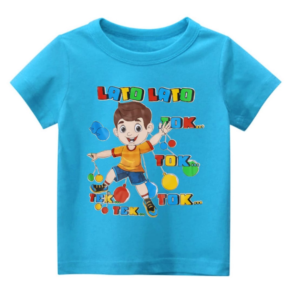 Hzl_outfit Kaos Anak Laki dan Perempuan Lato Lato Tok Tok Size (M,L,XL)/ Bayar COD