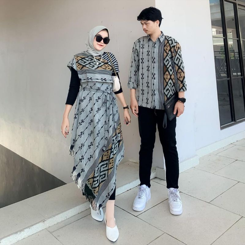 TENUNKU - Set Couple Tenun Etnik - Baju Couple Pasangan - Baju Couple Kondangan - Sarimbit Pasangan