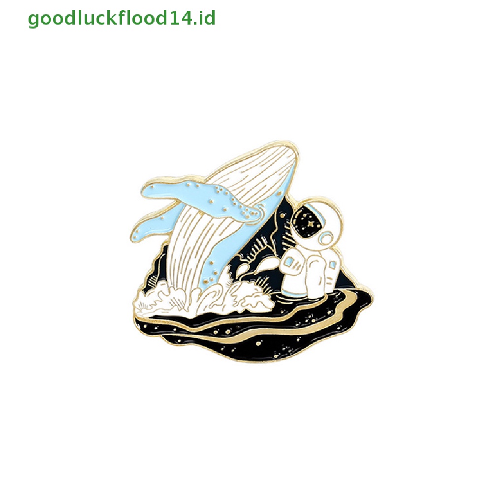 [GOOGFOUR] 5 Pcs Astronot Whale Enamel Pin Drift Wishing Bottle Bros Badge Perhiasan Hadiah [TOP]