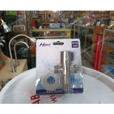 HAUSE Stop Kran Closet Stainless| Kran Toilet T| Stop Kran Cabang 2