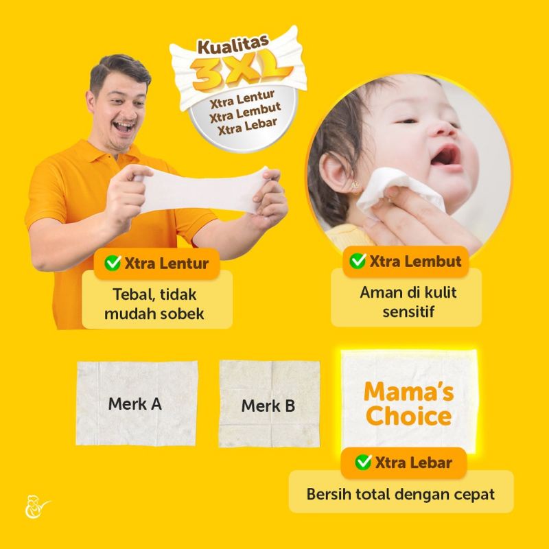 Mama's Choice Baby Wet Wipes | Tisu Basah Bayi 30s