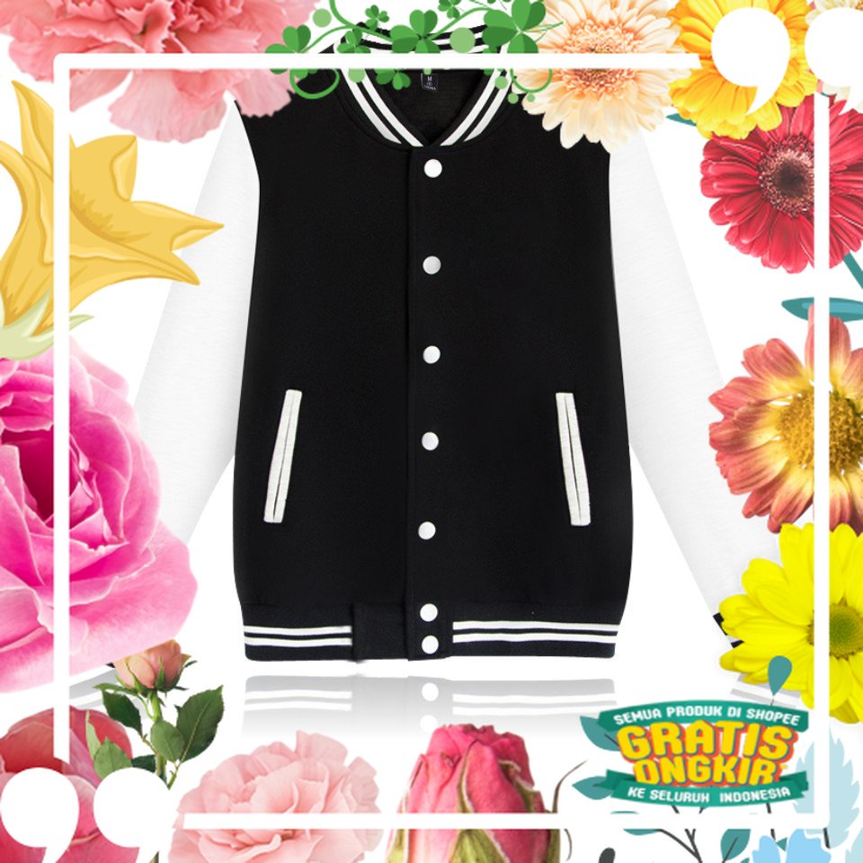 Jaket baseball anak polos Anak SD SMP Tanggung bahan Fleece tebal pria wanita (COD) / Kekinian hikin