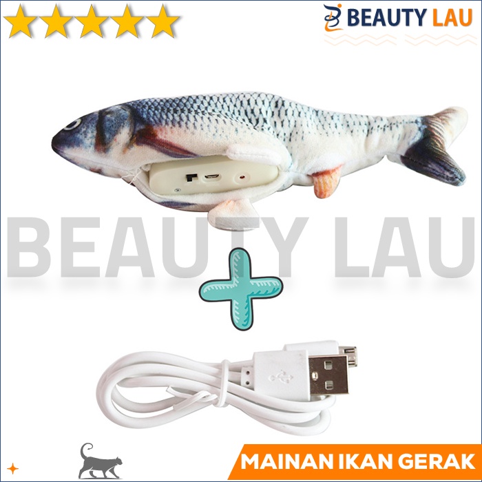 MAINAN KUCING KITTEN BONEKA IKAN GOYANG CATNIP IKAN GERAK BERGERAK CAT TOY DANCING FISH TOYS LUCU