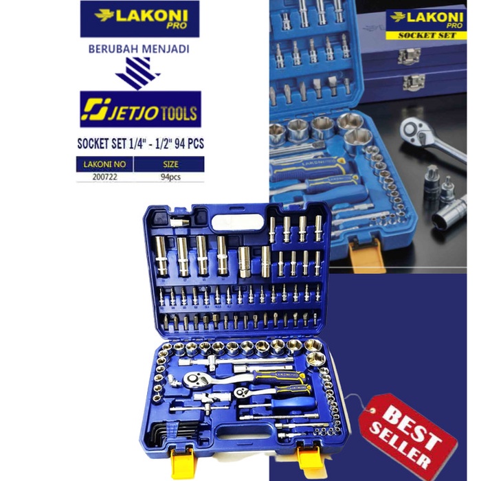 Kunci Sok / Socket Set 1/4" - 1/2" 94 Pcs Lakoni Pro