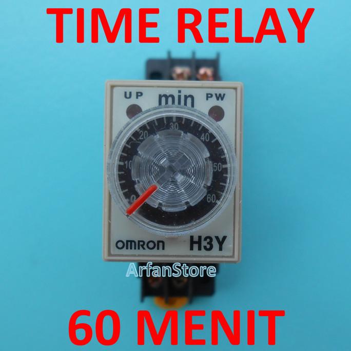 TDR 60 Menit Time Delay Relay Timer Penunda Waktu AC 220V H3Y-2 Omron