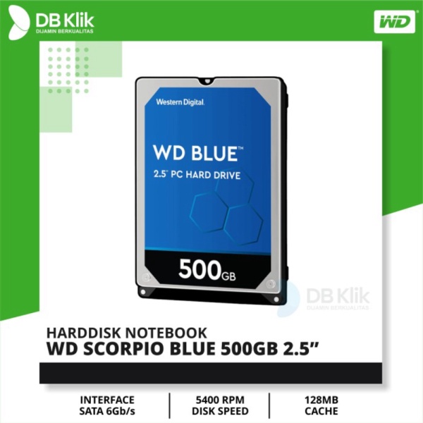 Unik Harddisk Notebook WD Blue Scorpio 500GB SATA 25 Murah