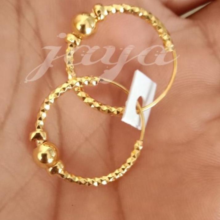 TNS917 anting emas murni 24 karat asli emas muda( free surat nya dan dompet) |