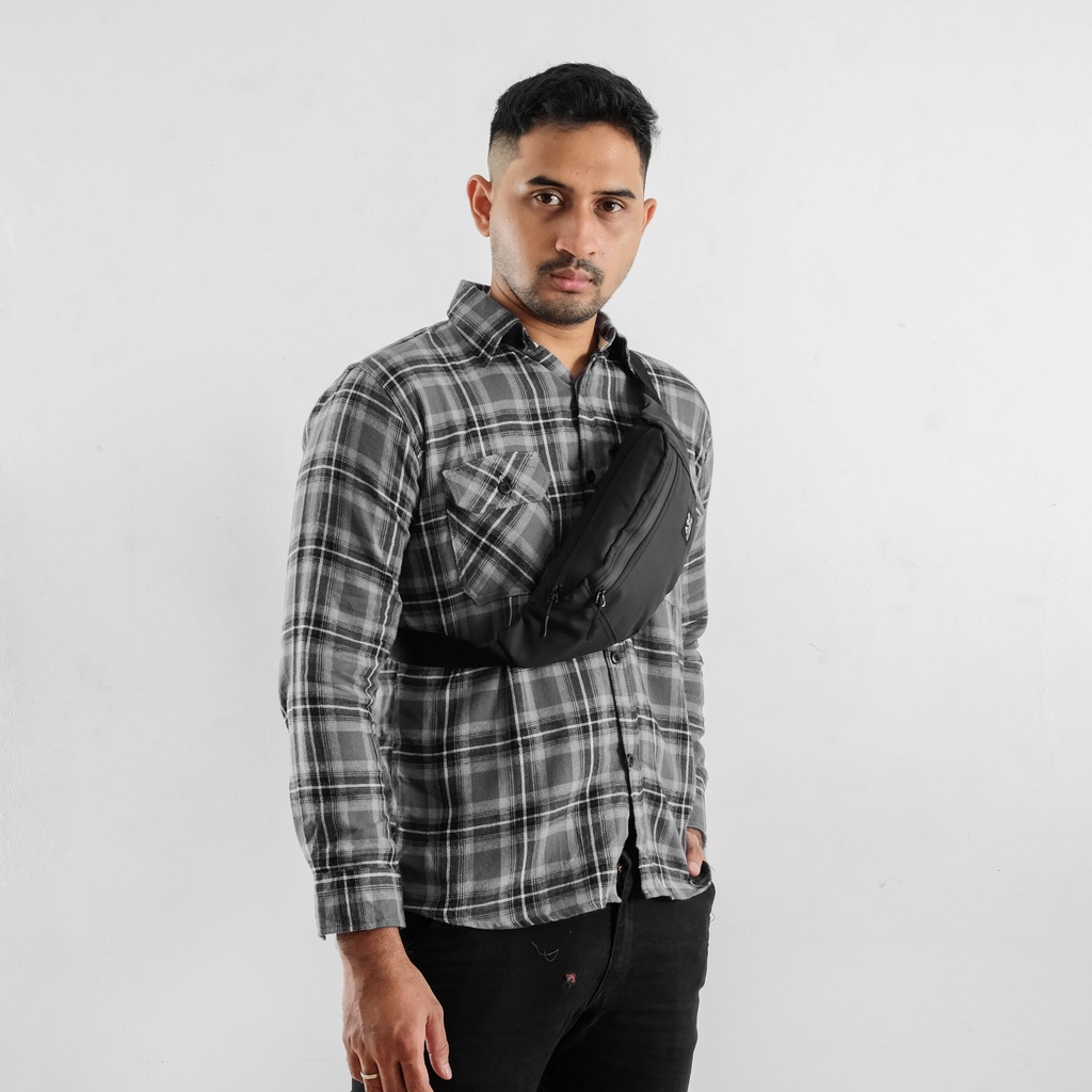 OREON BLACK |ManNeedMe x ARF| Tas Selempang Pria Sling Bag Tas Slempang Waist Bag ORIGINAL