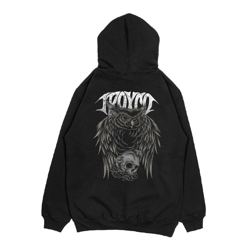 Troy company hoodie hitam kh 2199