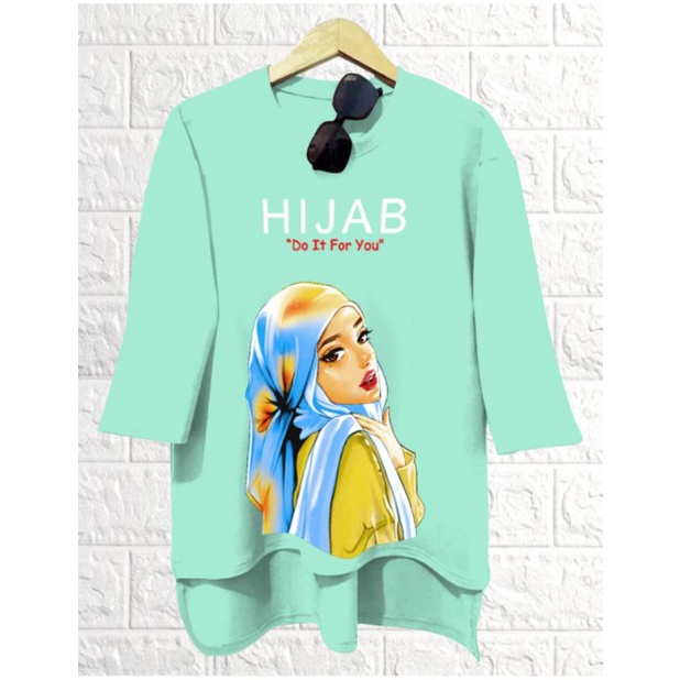 KAOS OVERSIZE WANITA PIGUIN HIJAB KERUDUNG