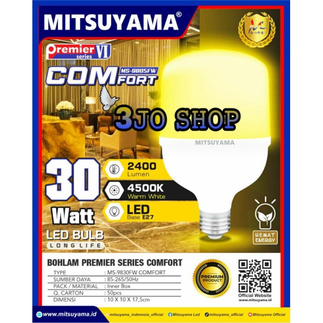Bohlam Lampu LED 30 Watt MITSUYAMA Premier VI COMFORT Cahaya Kuning