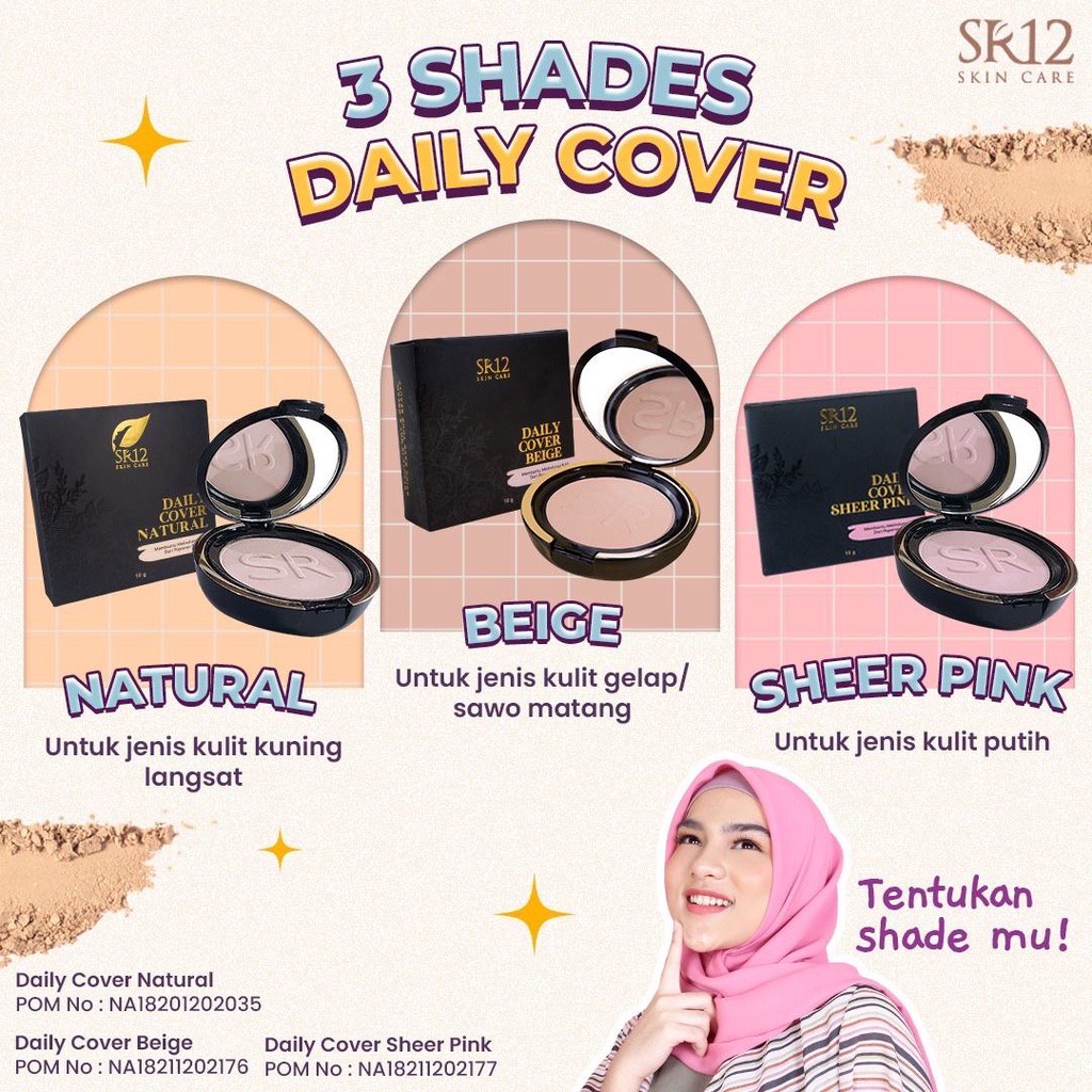 Exclusive Compact Powder SR12 / Daily Cover Bedak Foundation + SPF 25 Anti Luntur Dan Tahan Lama Glowing