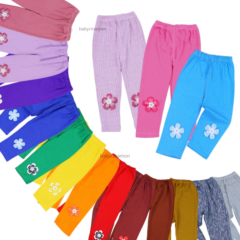 [IMPORT] Legging Twice uk Bayi-5 Tahun / Celana Panjang Premium Cotton Rib Anak Perempuan Bayi Balita Leging Polos Lejing Laging Knit Import babycinnamon