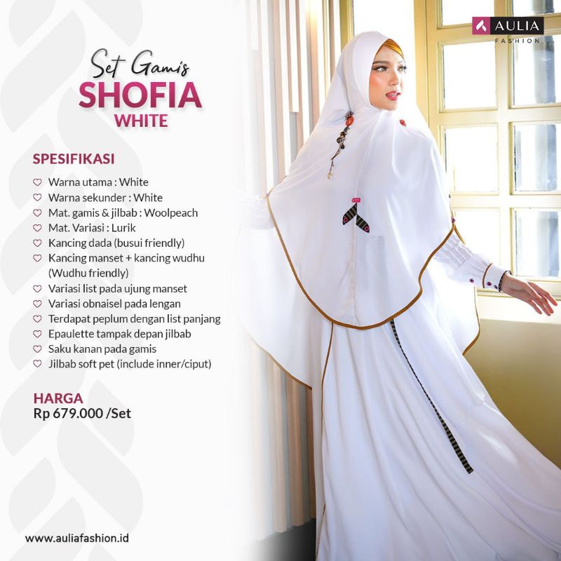 AULIA SET SHOFIA WHITE GAMIS TERBARU LIMITED EDITION 2023