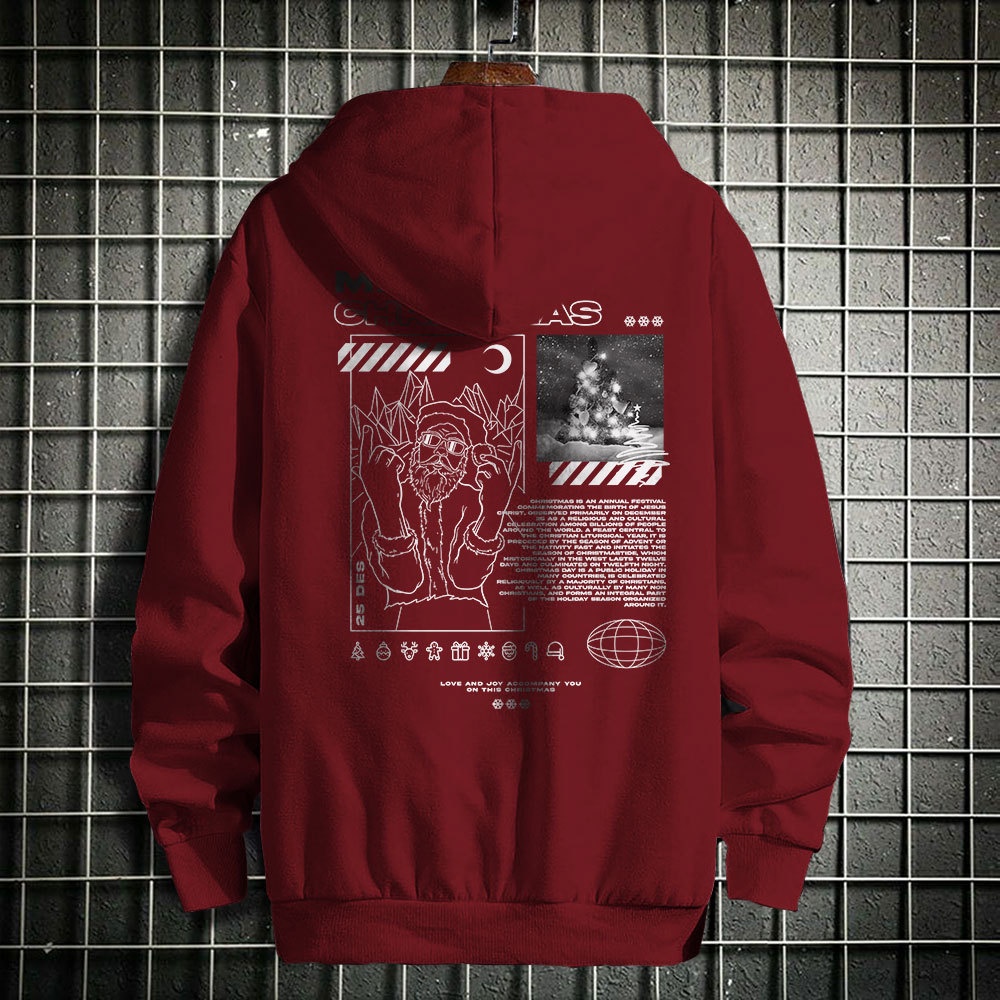 FORTGLASS CHRISTMAS STREET Outerwear Unisex Hoodie Sablon Pria Premium Jaket Pria Jumper Hoodie