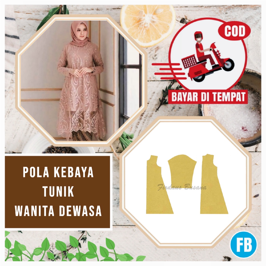 【COD】Pola Kebaya Tunik Dewasa | Pola Baju Wanita Lengkap | Pola Instan Kebaya | Pola Jiplak | Pola J