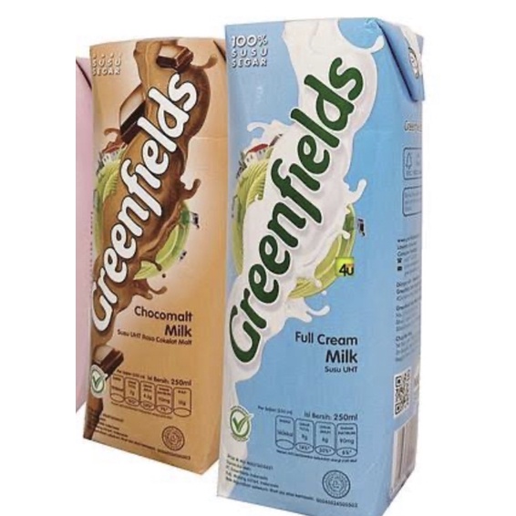 

Susu greenfields 250 ml UHT (rasa coklat & vanilla) - jual eceran