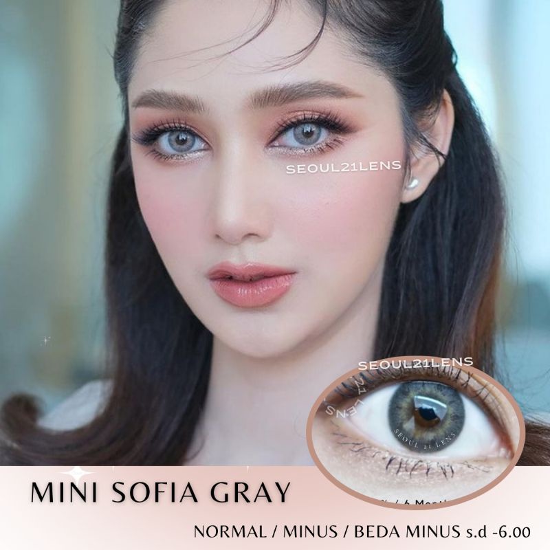 SOFTLENS MINI SOFIA GRAY KITTY KAWAII NORMAL MINUS Softlen Premium Made in Korea