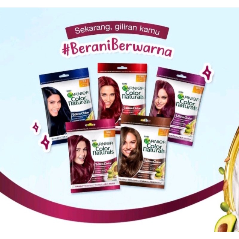 Garnier semir sachet / pewarna rambut garnier sachet , hair color garnier ash blonde , burgundy alam
