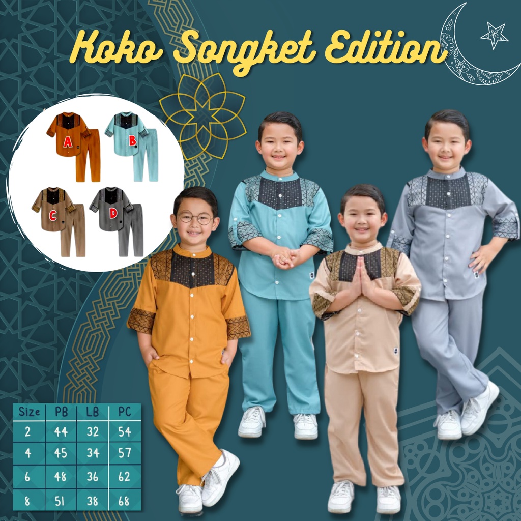 SET KOKO ANAK | SET KOKO SONGKET EDITION BLOOMS.ID SIZE 2.4.6.8.10