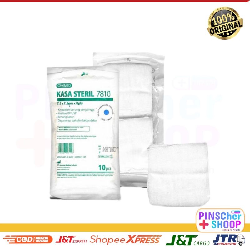 Kasa Steril 7810 Onemed 7,5 x 7,5cm 8 Ply Isi 10 Pcs